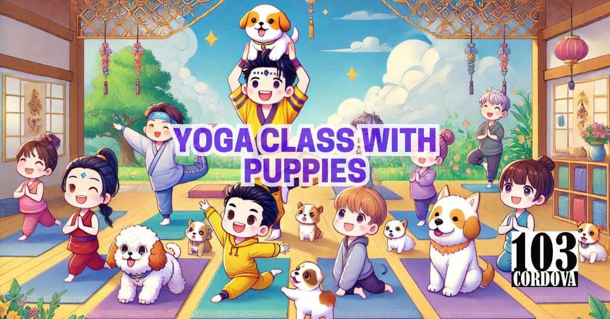 Yoga Class With Puppies